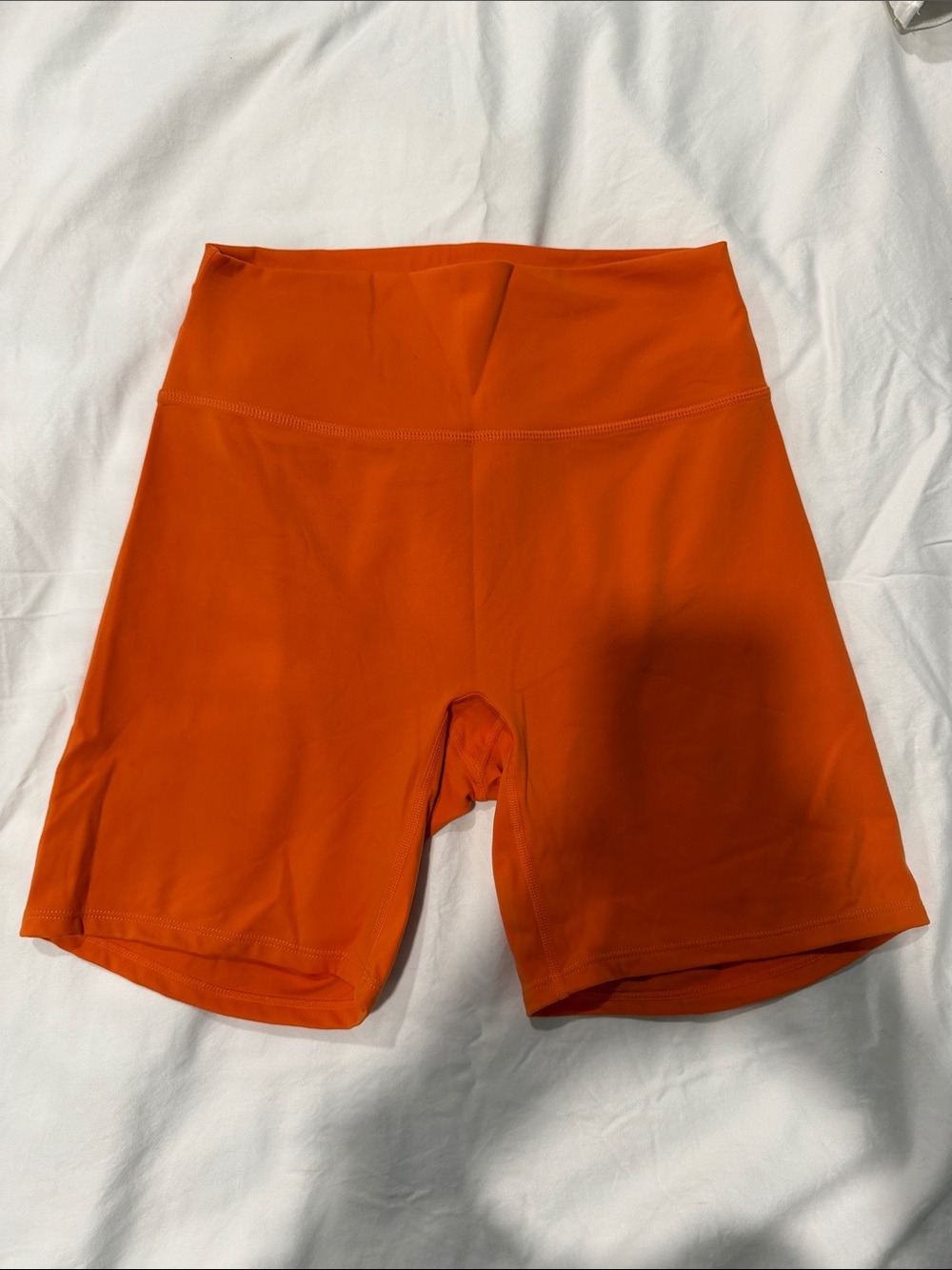 High-Waist Orange Women’s Performance Bike Shorts